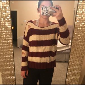 Olive & oak distressed sweater